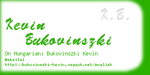 kevin bukovinszki business card